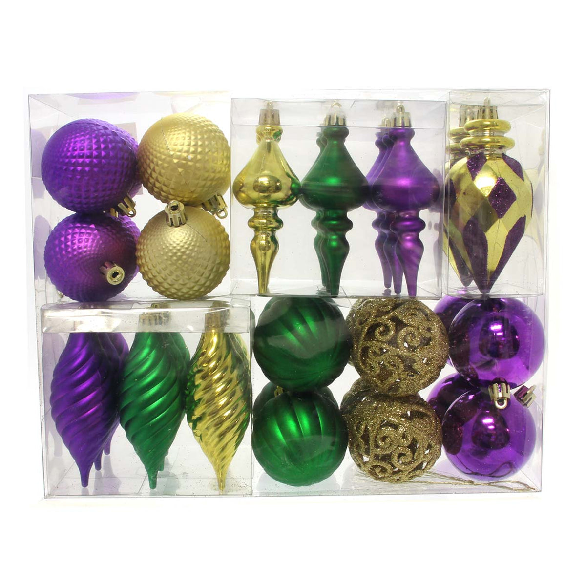 Mardi Gras Ornaments, box of 40