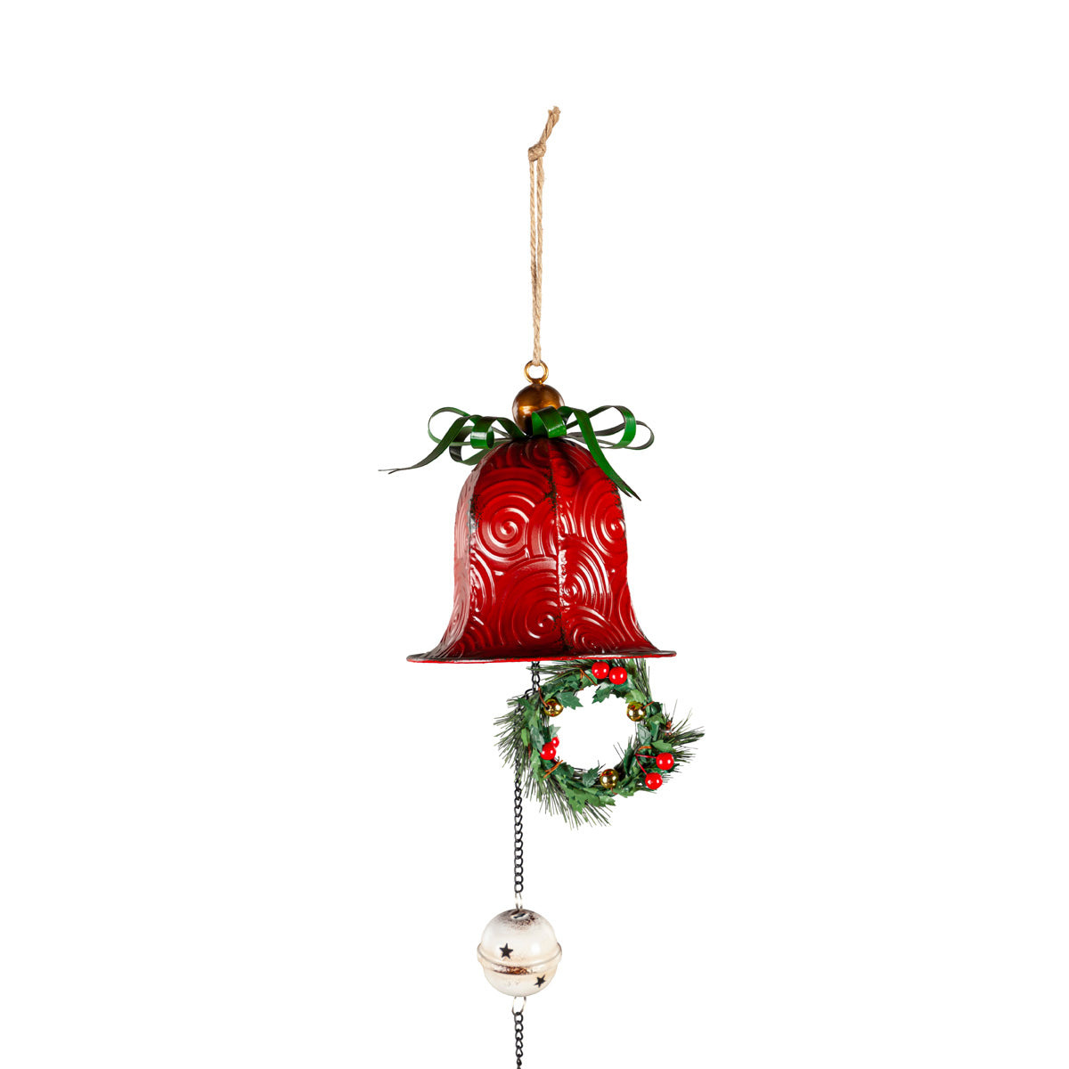 Evergreen Red Christmas Bell Hanging Garden Décor