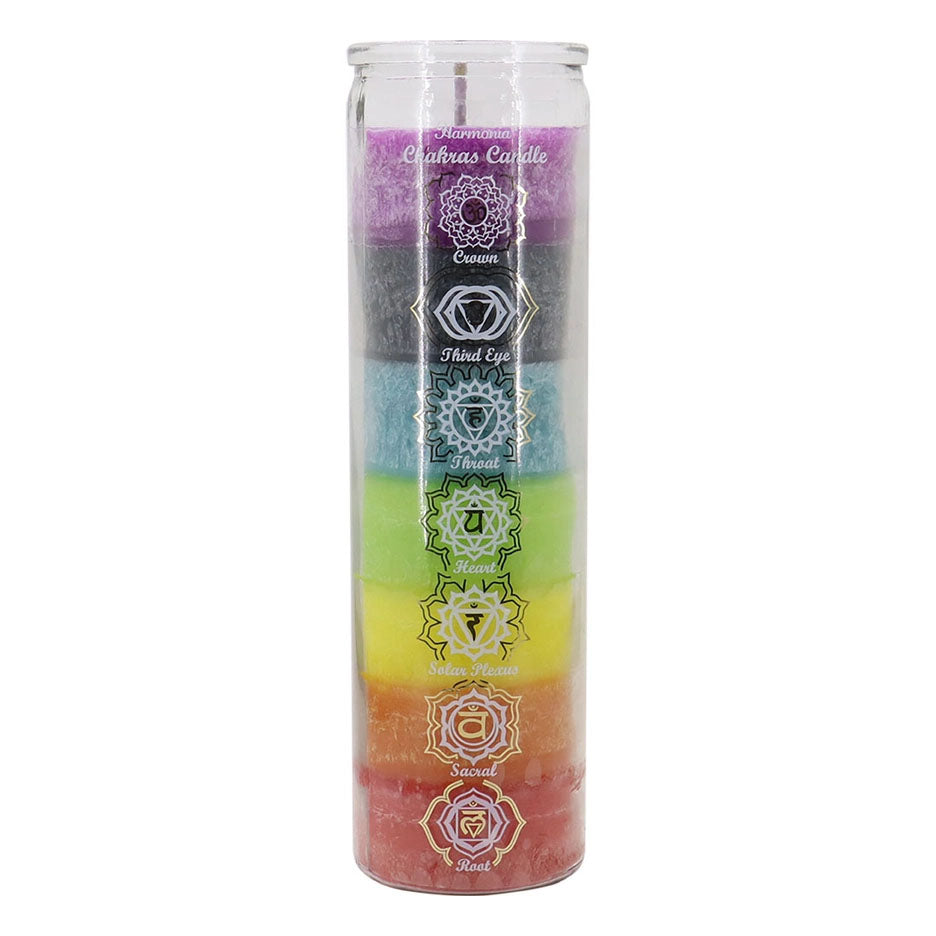 7 Day Chakra Glass Prayer Candle