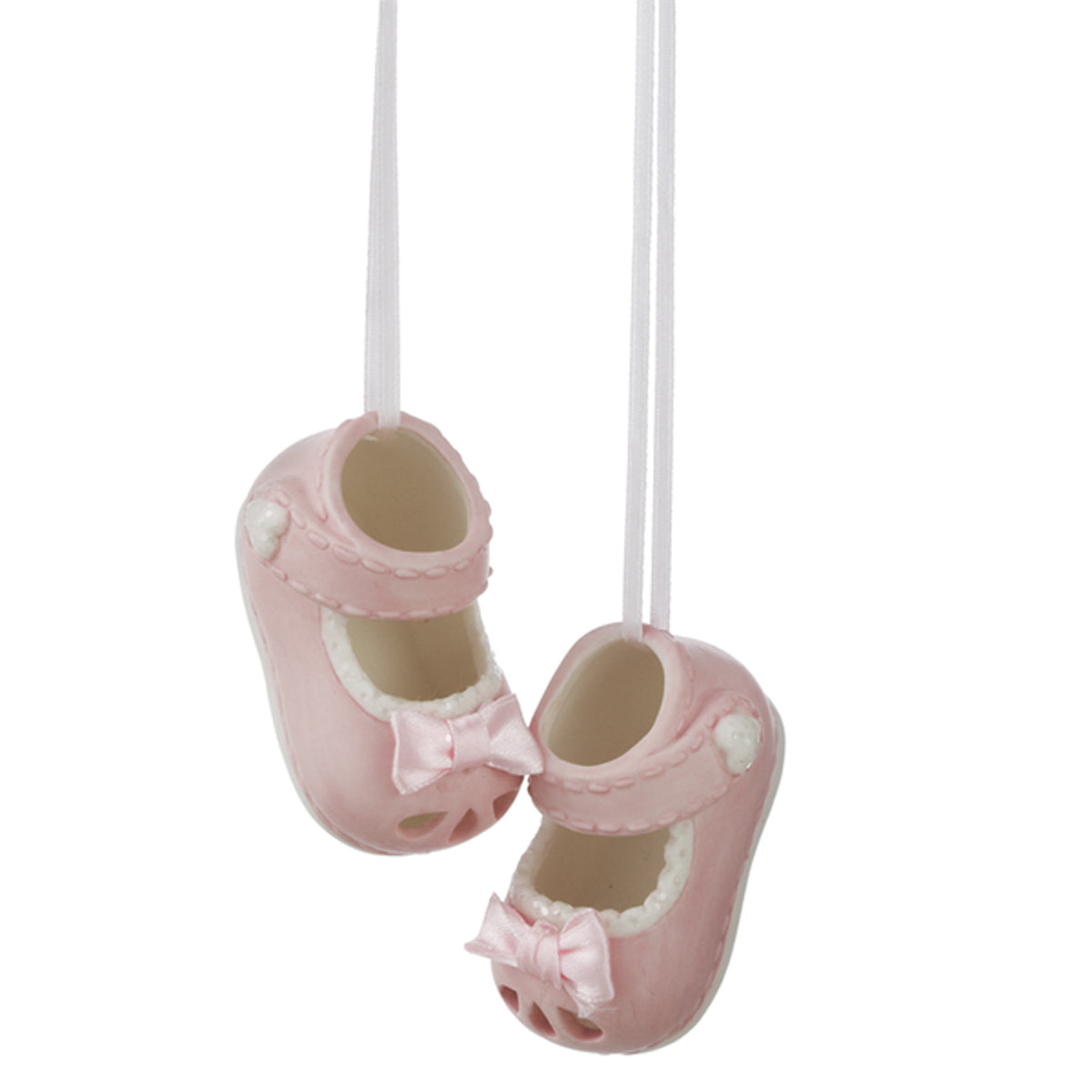 Baby Girl's Shoes Christmas Ornament, Personalizable, Set of 2