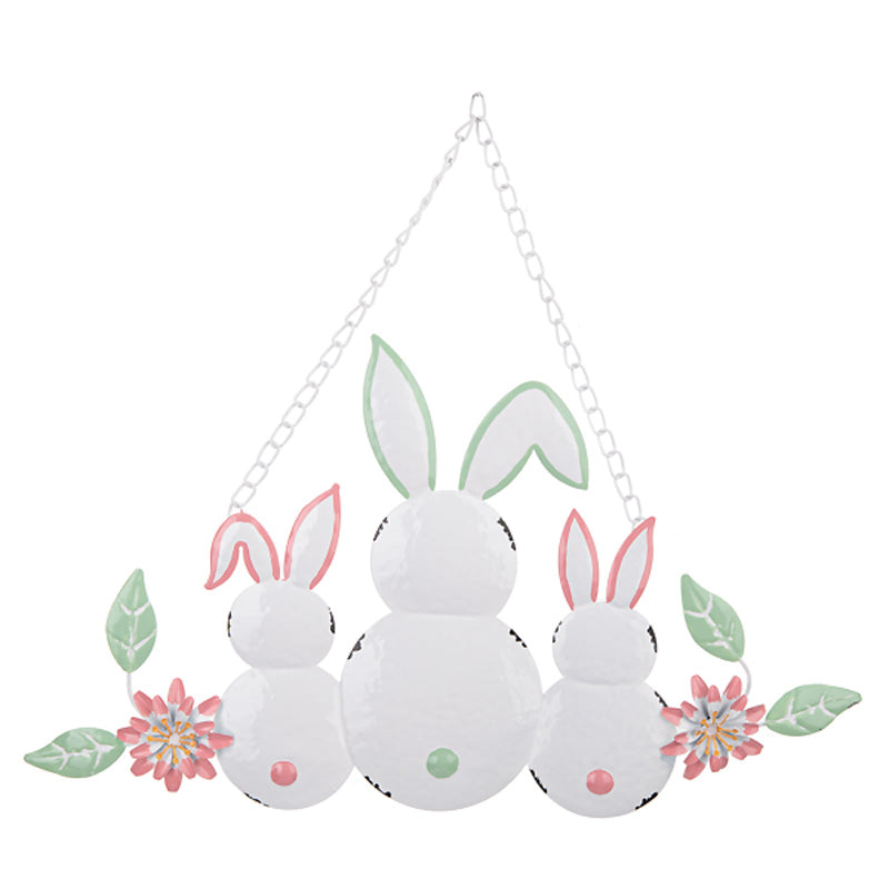 Embossed Rabbit Tails with Flower Wall Decor