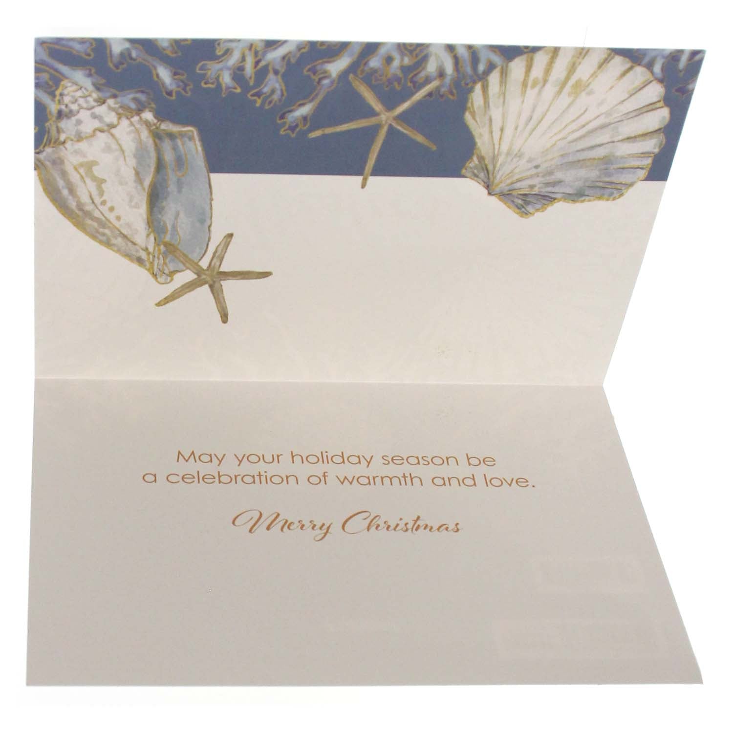 Christmas Card: Warm Wishes  (image of  seashells)