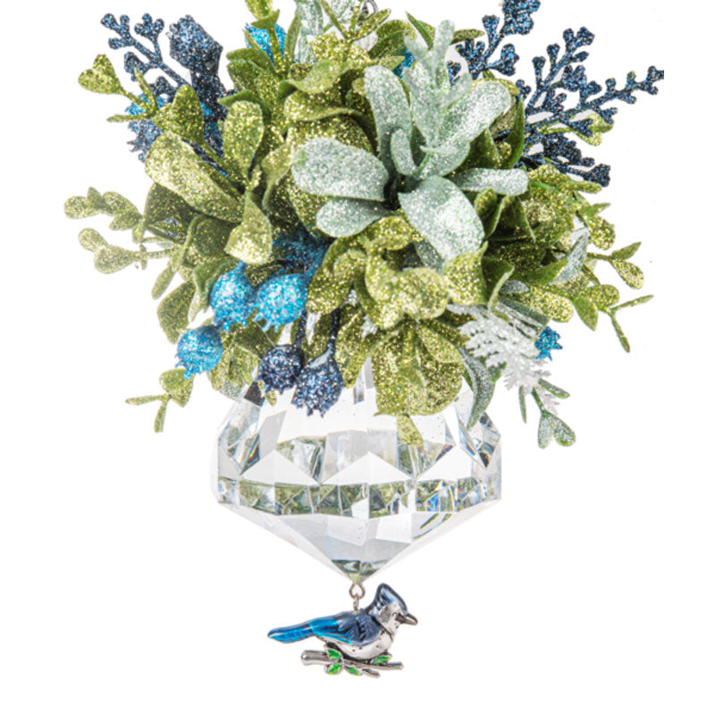 Blue Jay w/Mistletoe Acrylic Ornament, 5