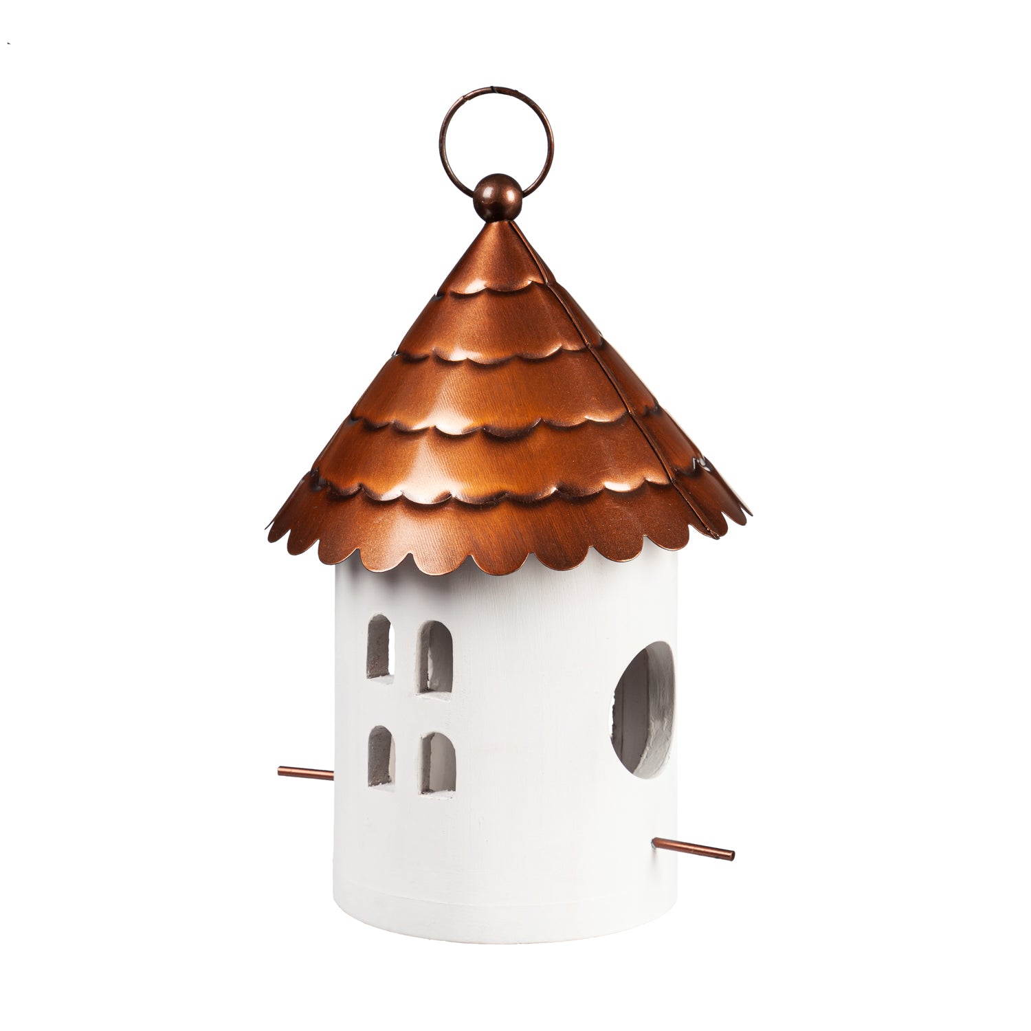 Plow & Hearth Wooden/Iron Hanging Birdhouse with Round Top