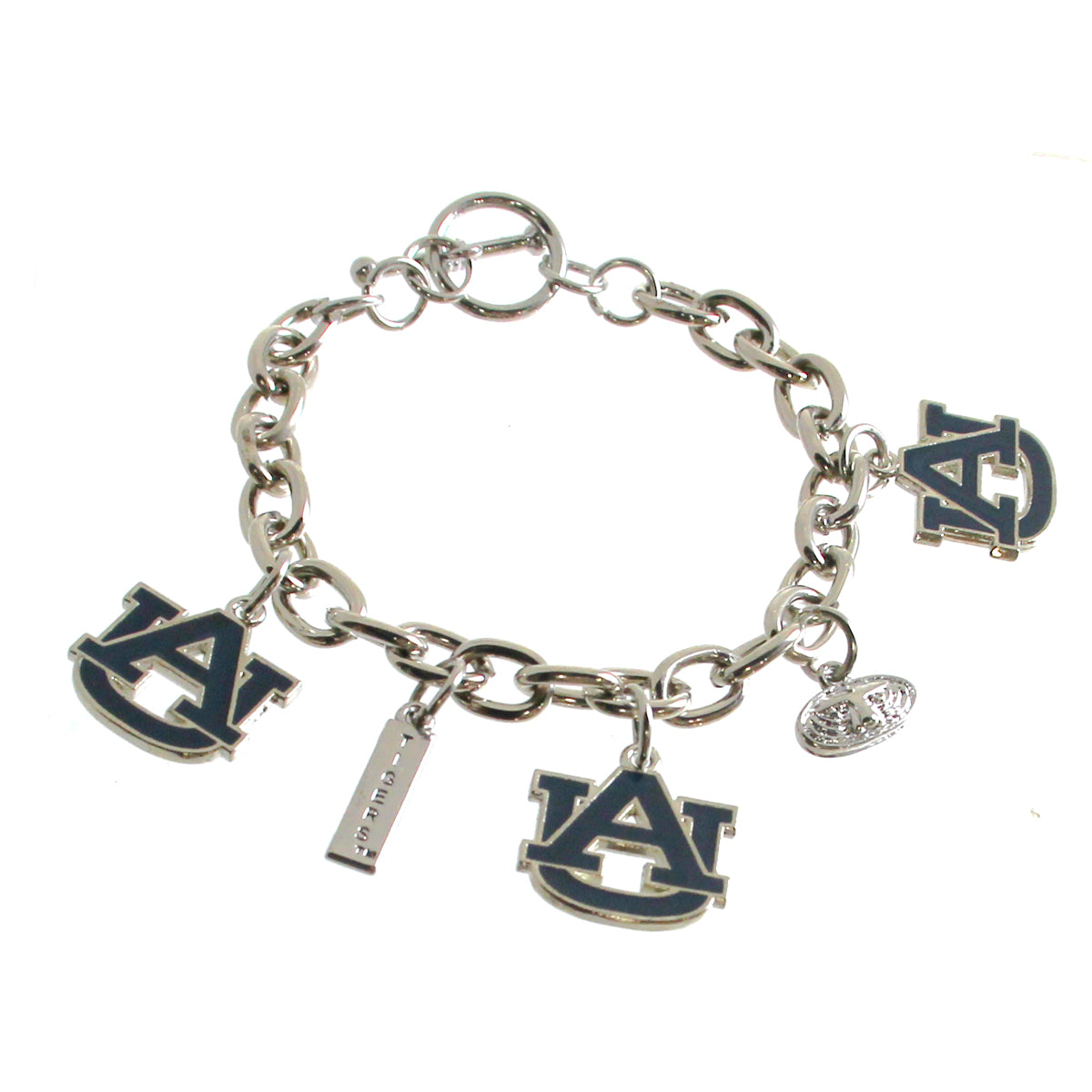 Auburn University Silver Bracelet w/charms