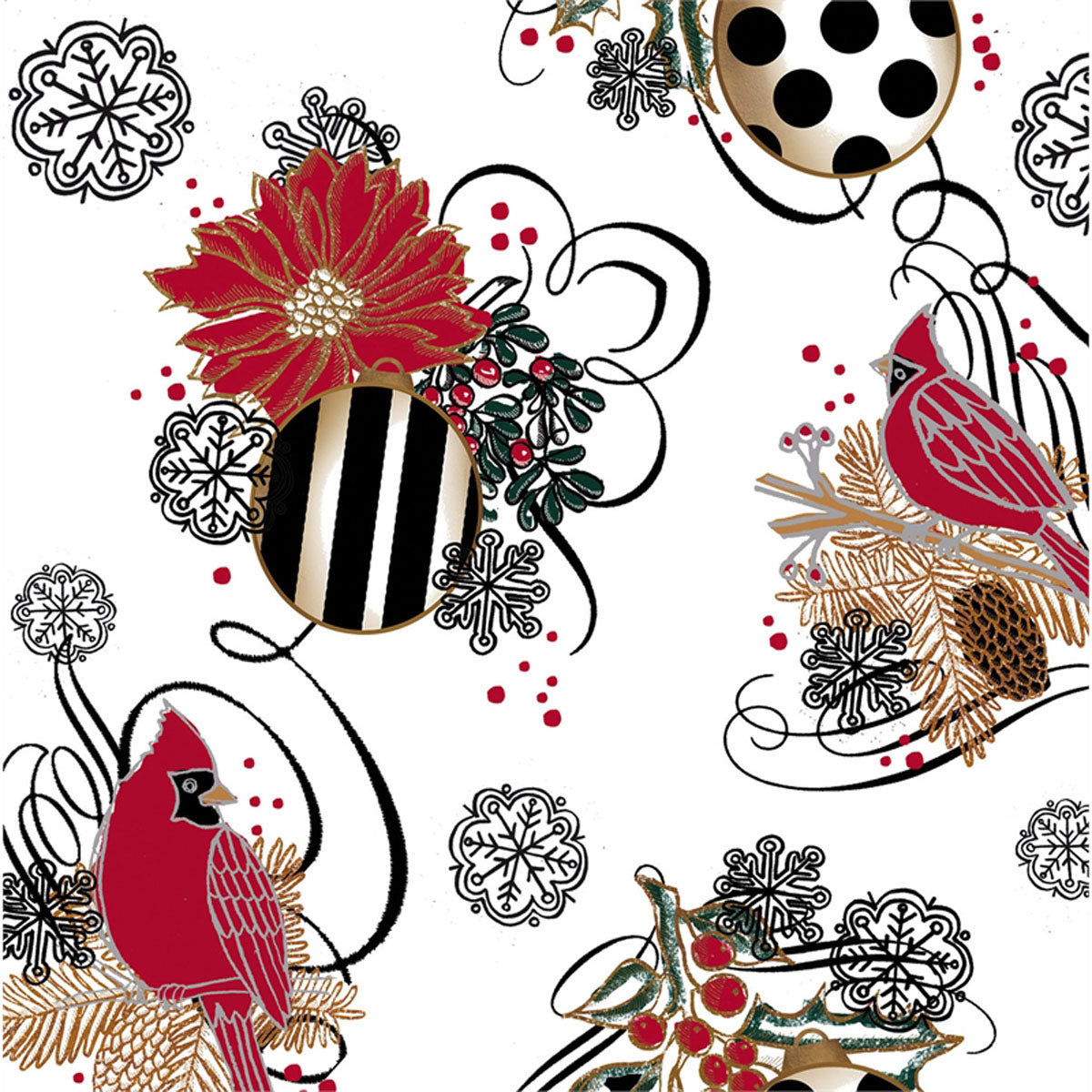 Paper Luncheon Napkin Be Merry w/cardinals