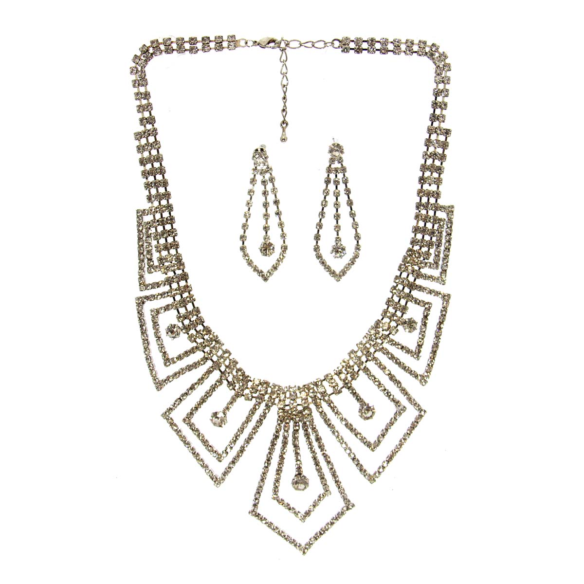 Rhinestone Necklace & Earrings
