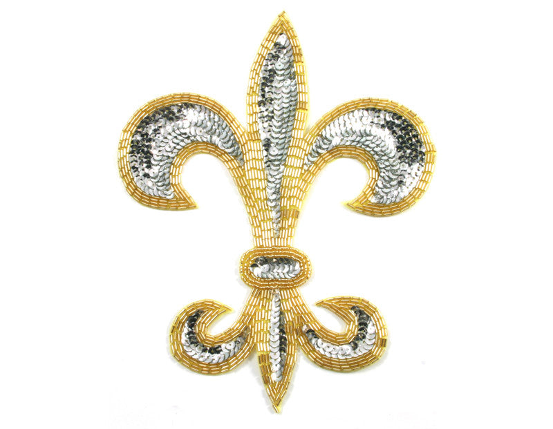 Applique Fleur De Lis Gold/Silver