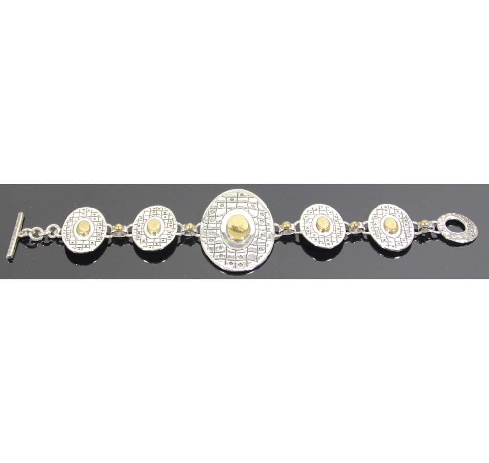 Sterling Silver Bracelet Gold 14kt Overlay