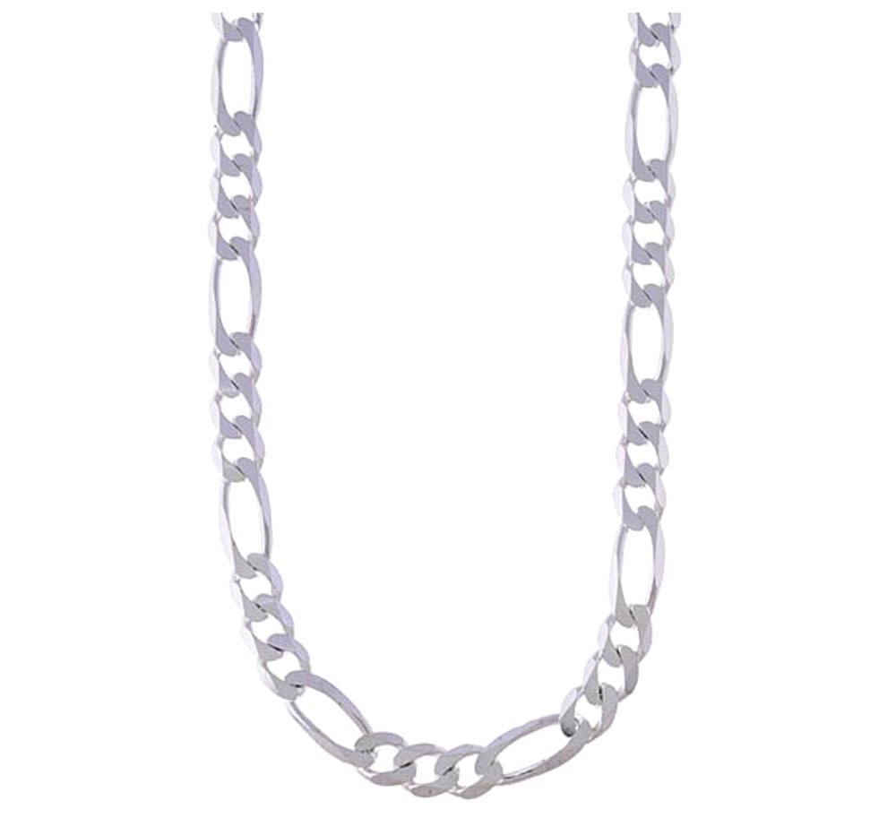 925 Sterling Silver Italian Figaro buying Chain Necklace 9mm