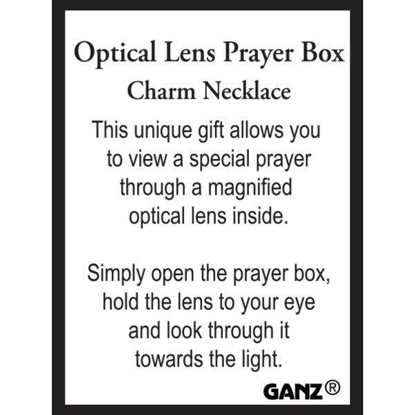 Guardian Angel Optical Lens Prayer Box Necklace