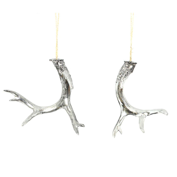 Silver Antler Ornament
