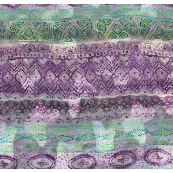 Long Scarf 60" x 13" Lavender/Turquoise Design