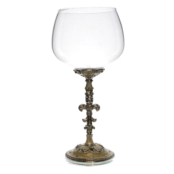 Stemware Fleur De Lis Red Wine Cream Design