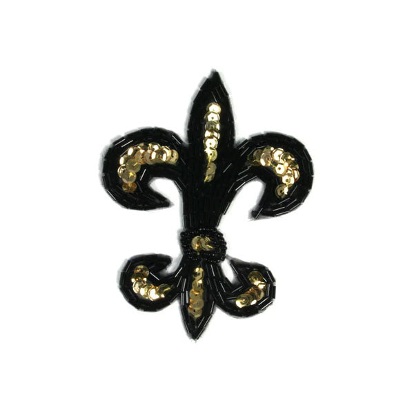 Applique Fleur De Lis Black/Gold