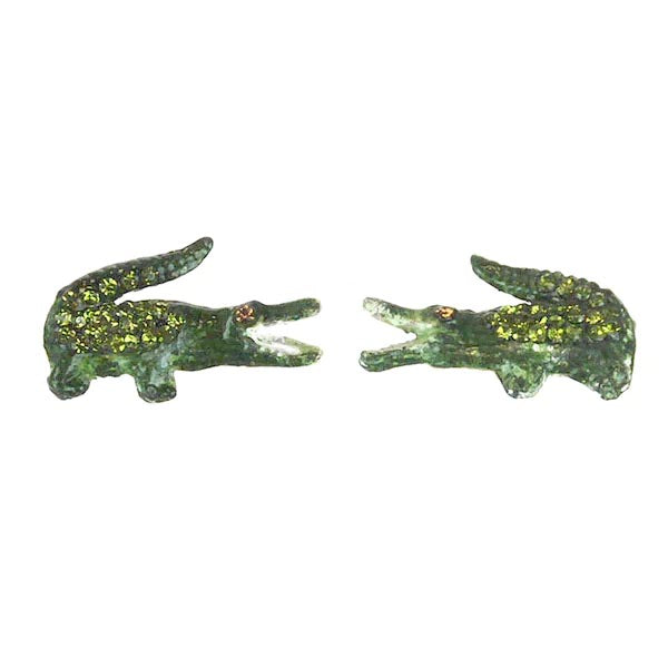 Alligator Earrings Green