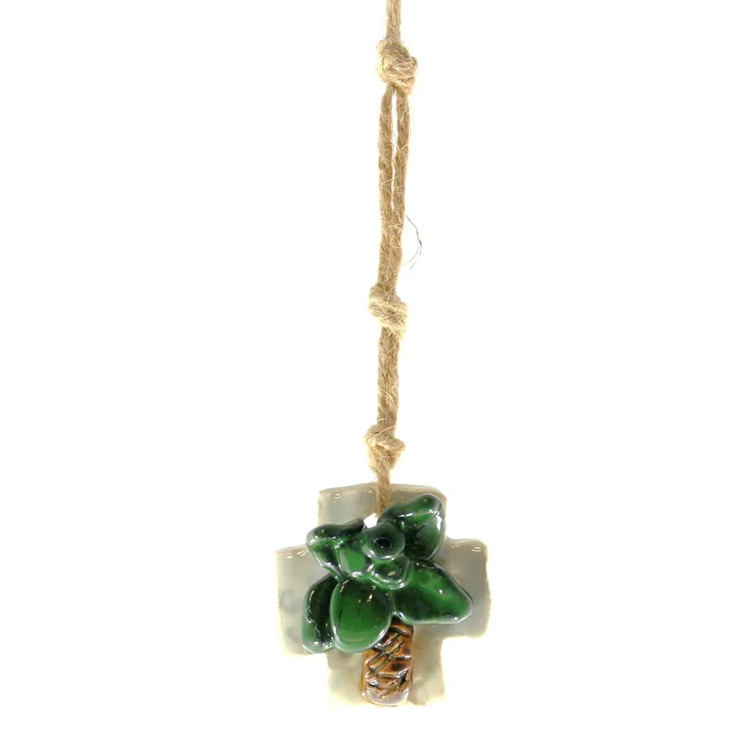 Kimberly Lang's Original Hurricane Cross Tiny- with Forest Green Palm Tree