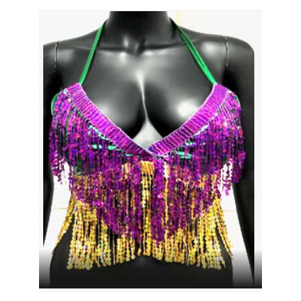 Mardi Gras Sequin Halter Top