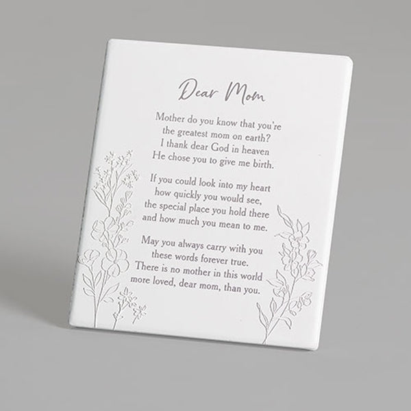 Dear Mom Plaque w/Easel Back