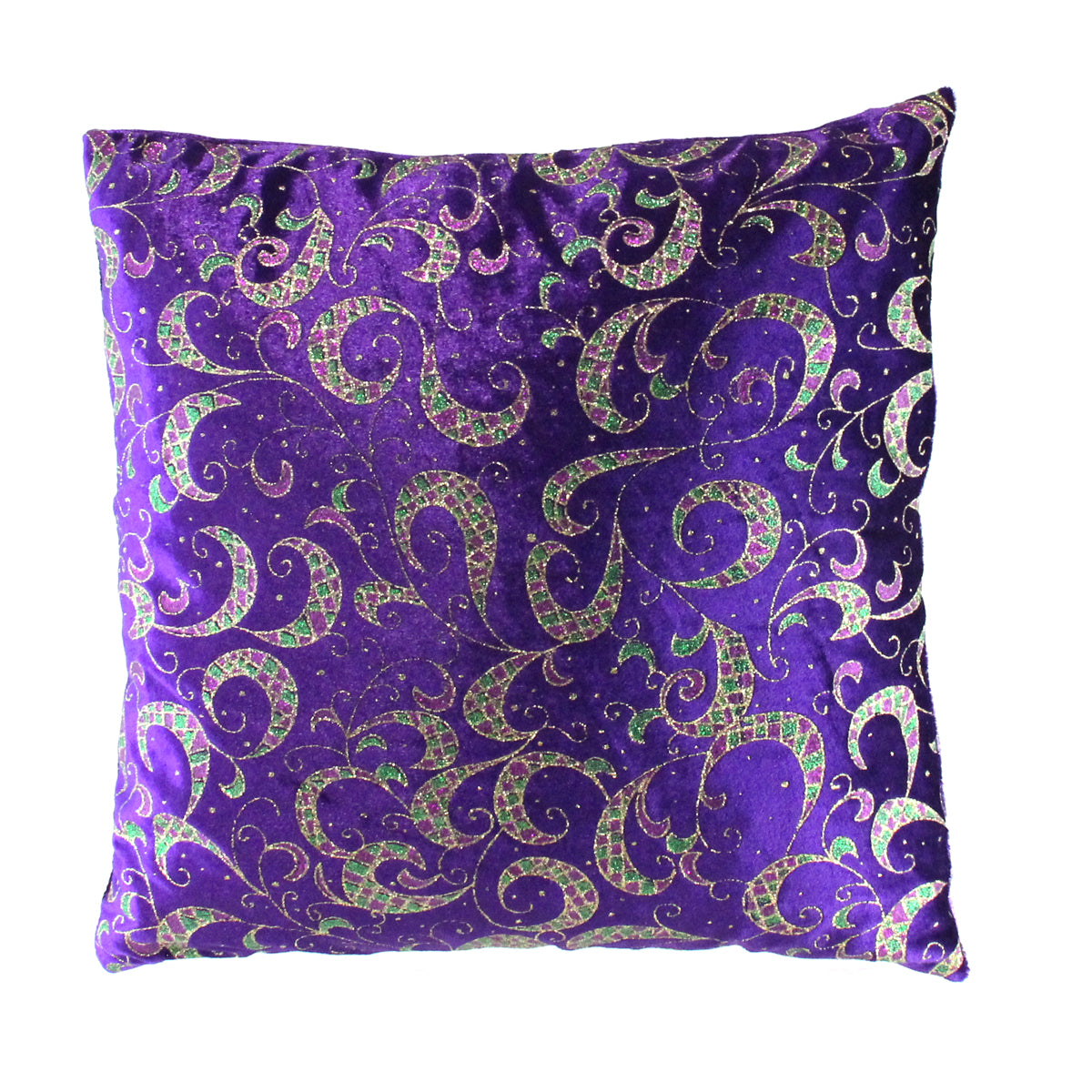 Mardi Gras Velvet Pillow 14" x 14"