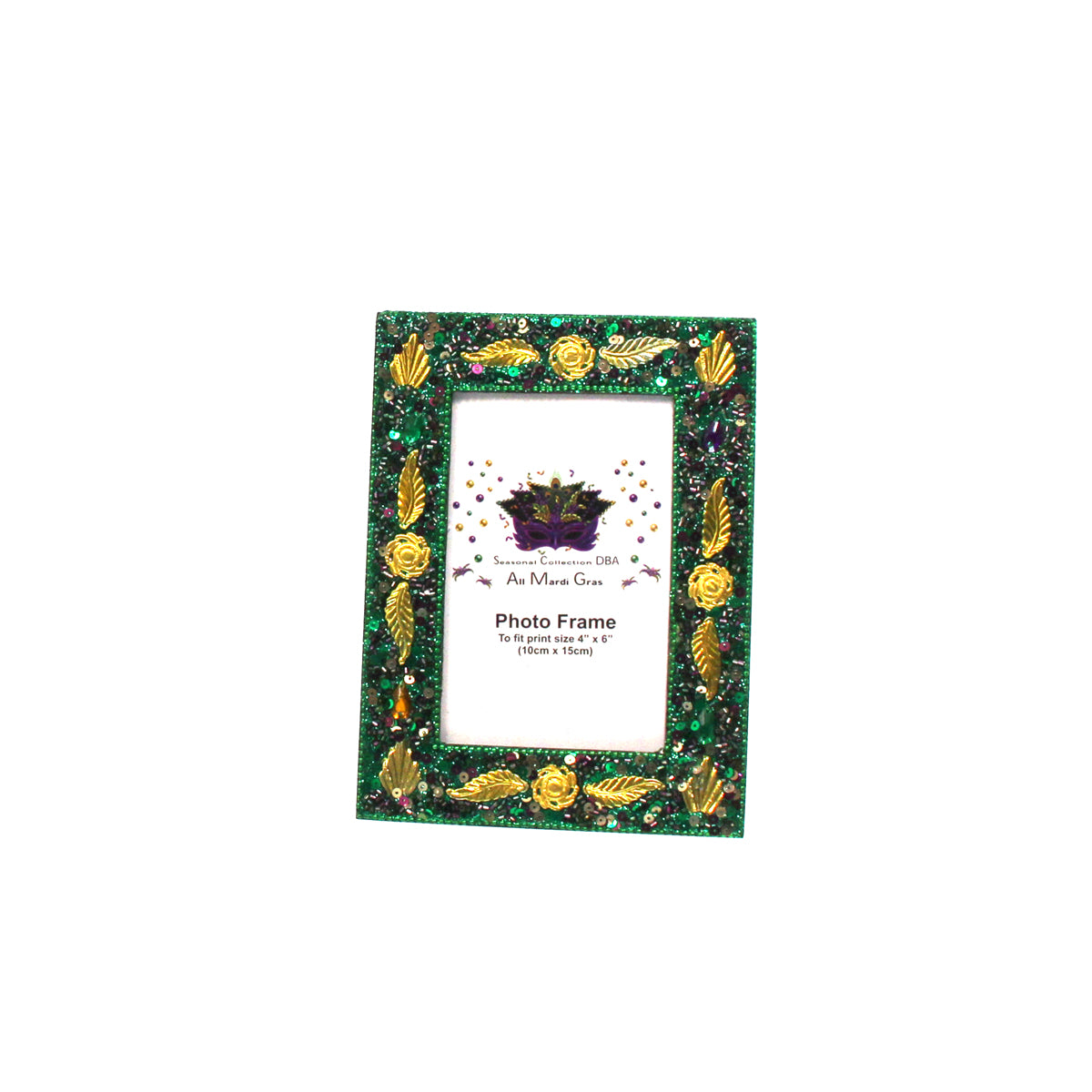 Mardi Gras Green Leaves Frame 2 sizes