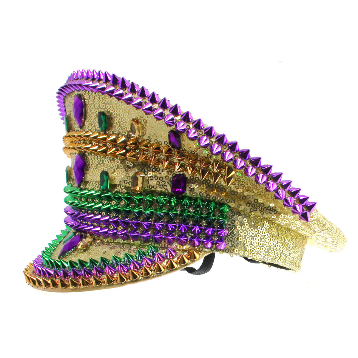 Police Hat Gold Glitter Mardi Gras