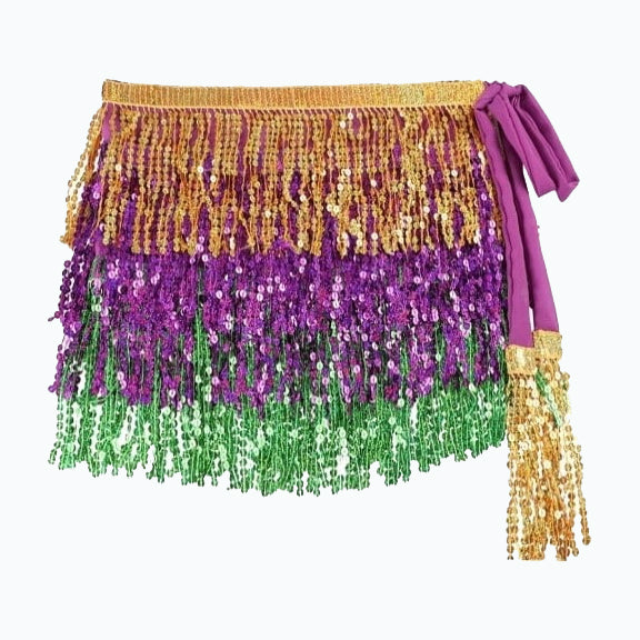 Mardi Gras Flapper Skirt With Fringe
