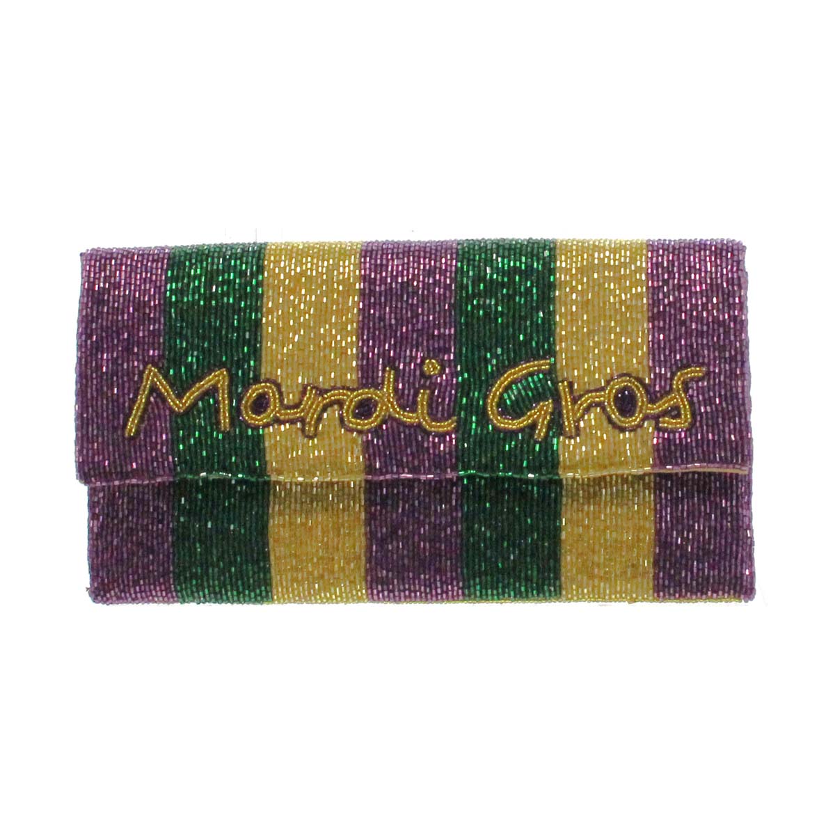 Beaded Mardi Gras Stripped Purse