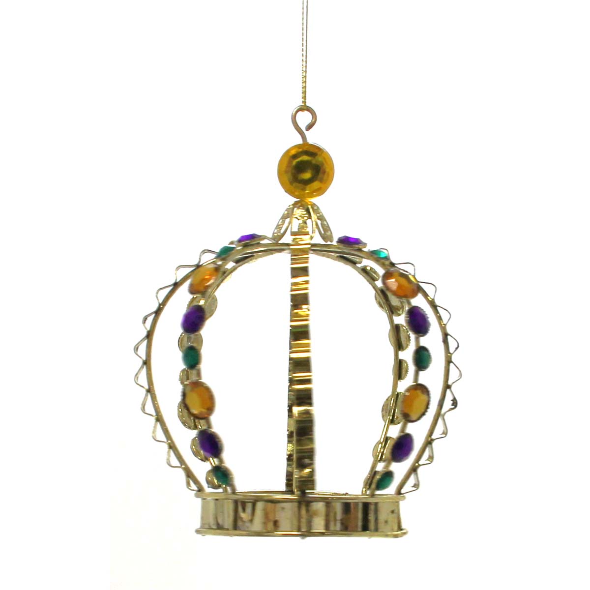 Crown Ornament with Jewels Mardi Gras 8" Metal