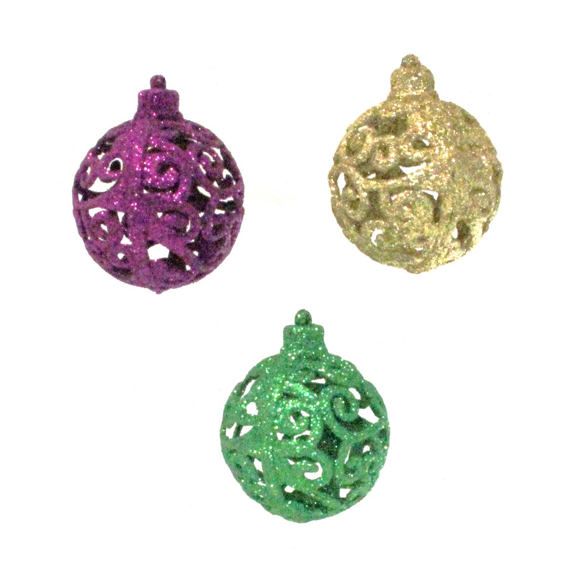 Mardi Gras Ornaments, box of 12