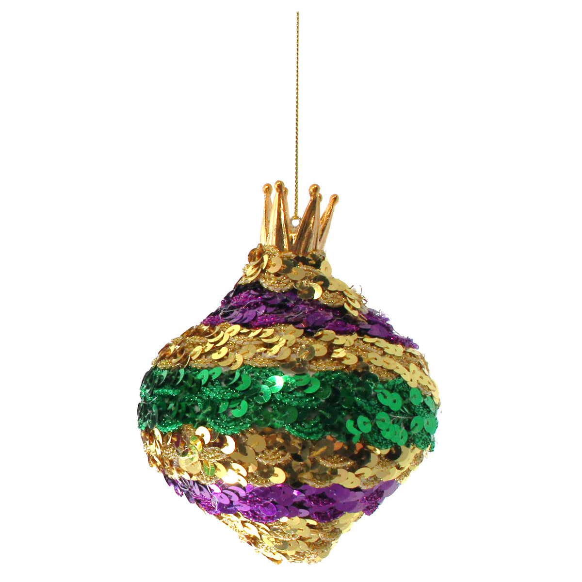 Mardi Gras Purple Sequin Ornament 4" x 5.25"