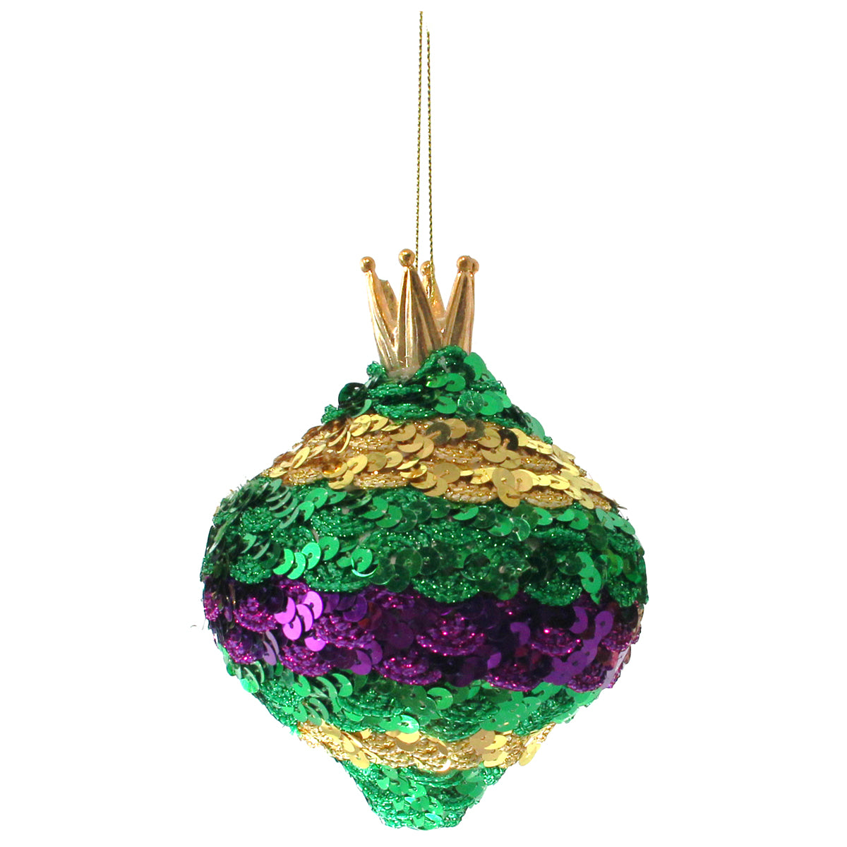 Mardi Gras Purple Sequin Ornament 4" x 5.25"