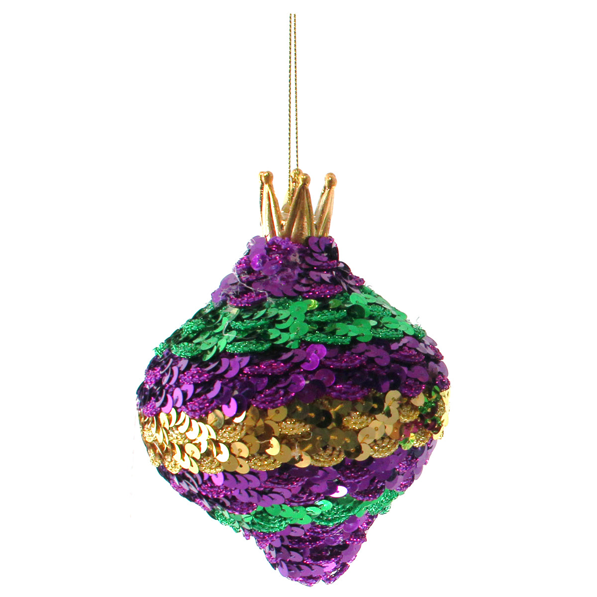 Mardi Gras Purple Sequin Ornament 4" x 5.25"