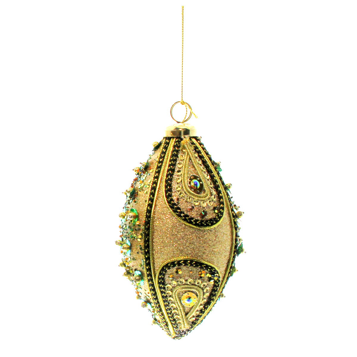 Mardi Gras Oval Sparkle Ornament 4" x 4.75"