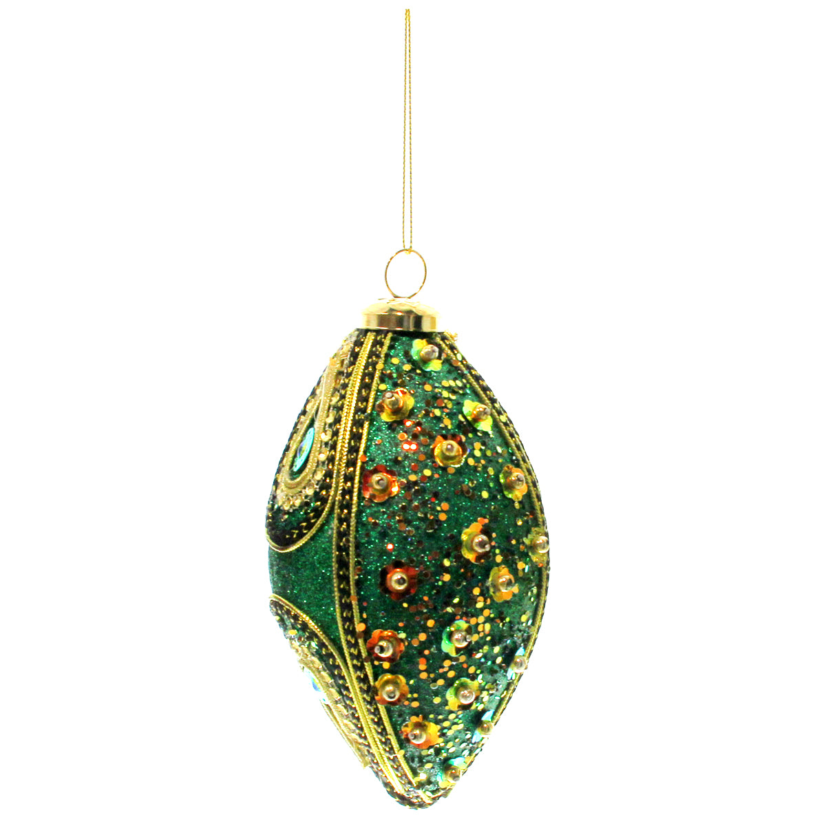 Mardi Gras Oval Sparkle Ornament 4" x 4.75"