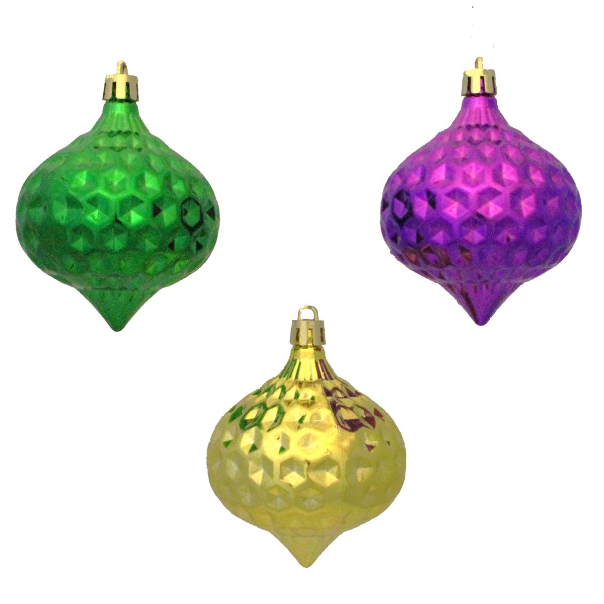 Onion Shape Ornament Solid Purple, Green, & Gold