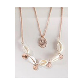 Charlie Paige Gold Necklace w/faux Shells