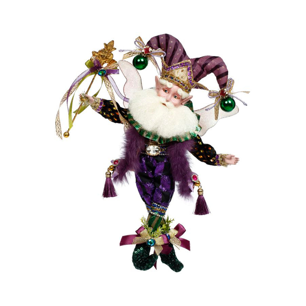 Mardi Gras Jester Fairy, Small - 10.5 Inches