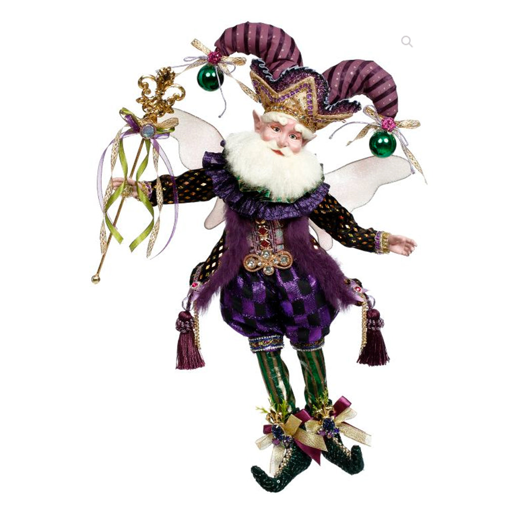 Mardi Gras Jester Fairy, Medium - 17 Inches