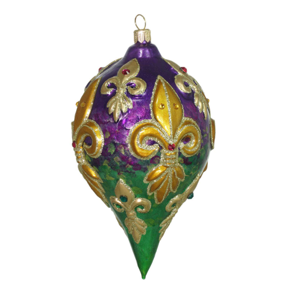 Mardi Gras Fluted Drops 6.5" X 3.5"