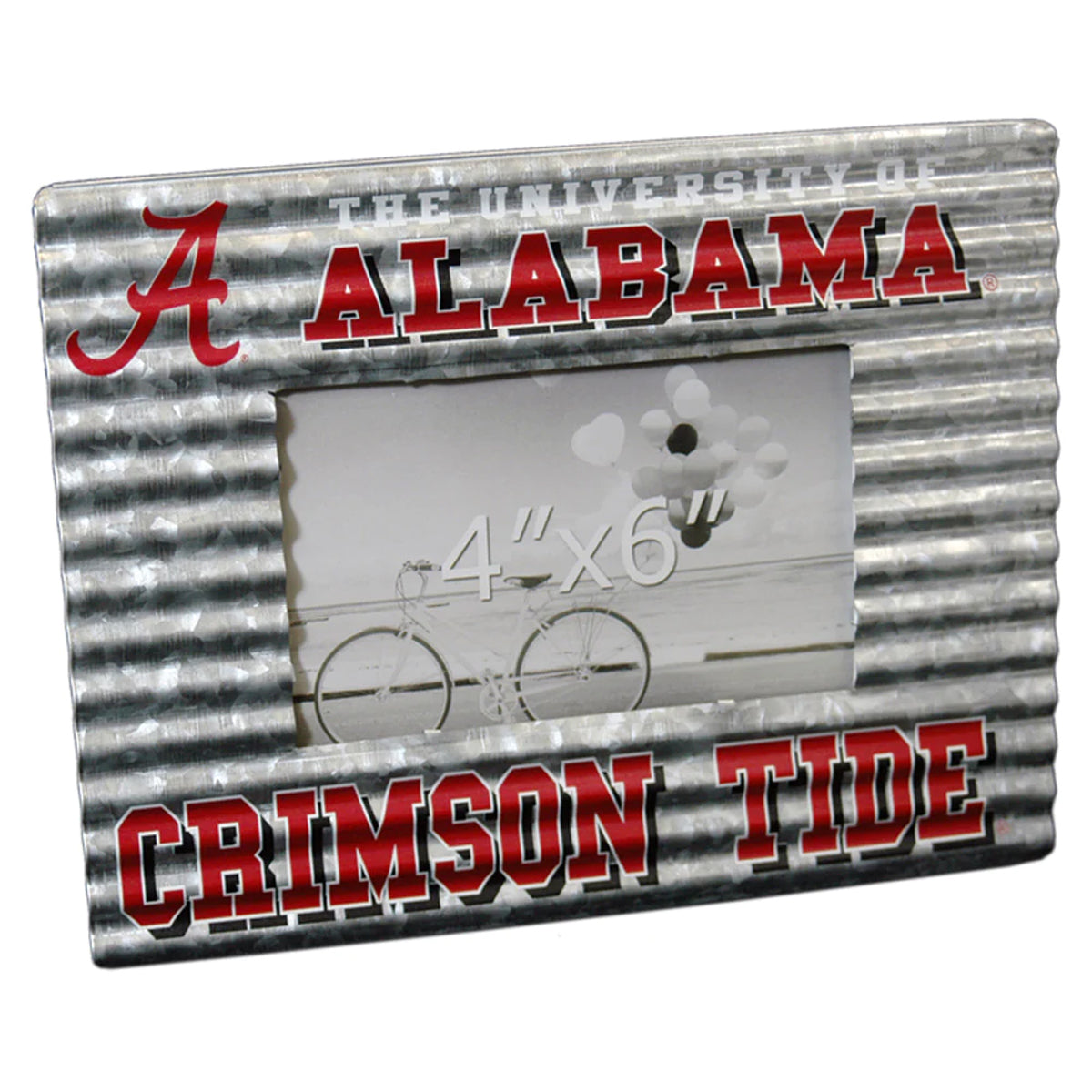 Alabama Crimson Tide Corrugated Galvanized Photo Frame