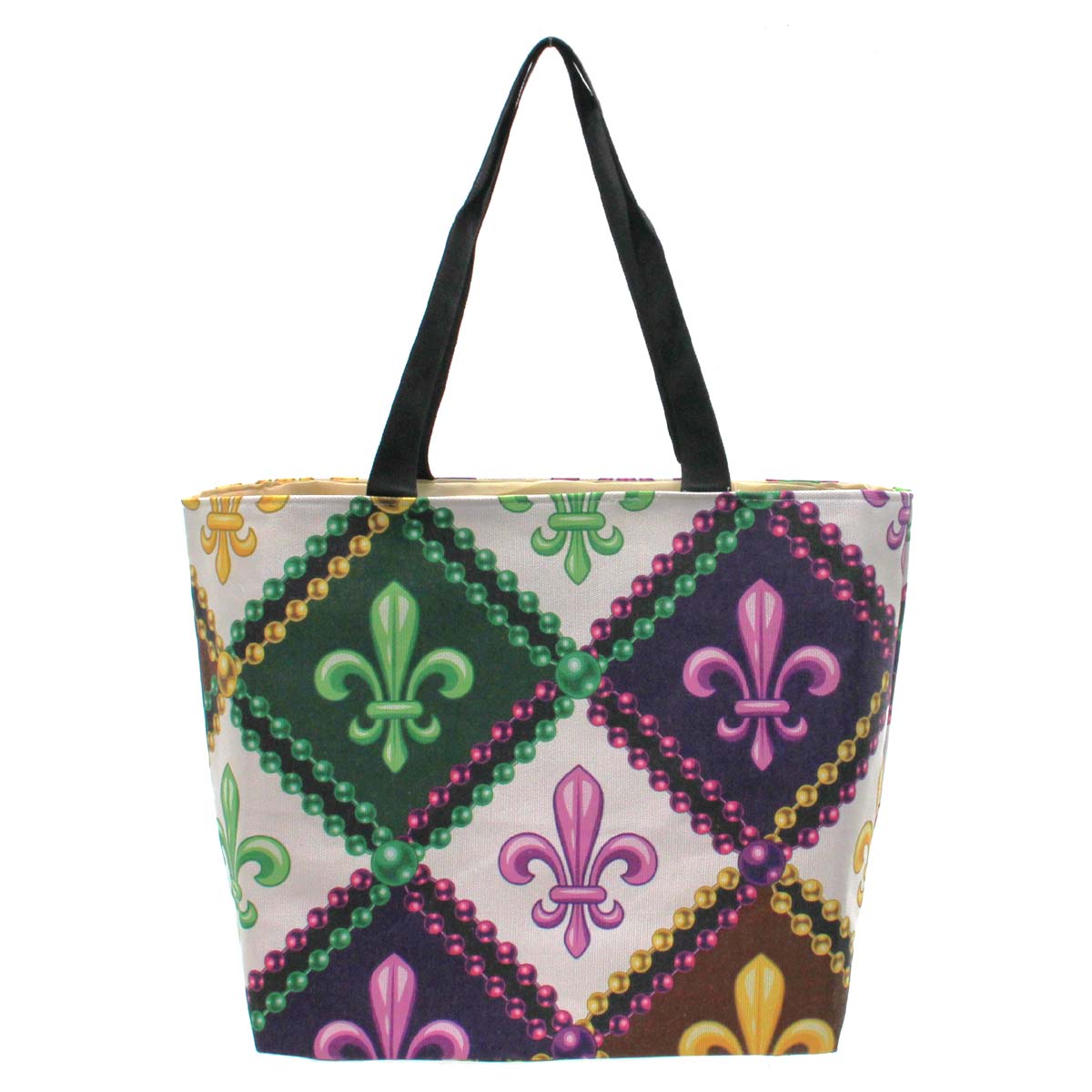 Mardi Gras Fleur De Lis Criss Cross Tote