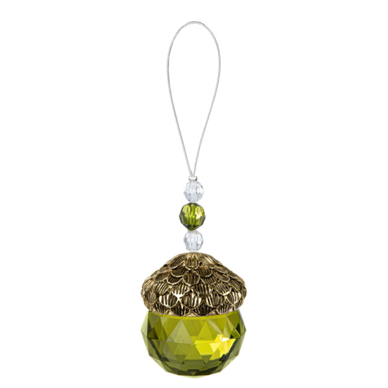 Acorn Crystal Ornament, 3"h, 4 choices