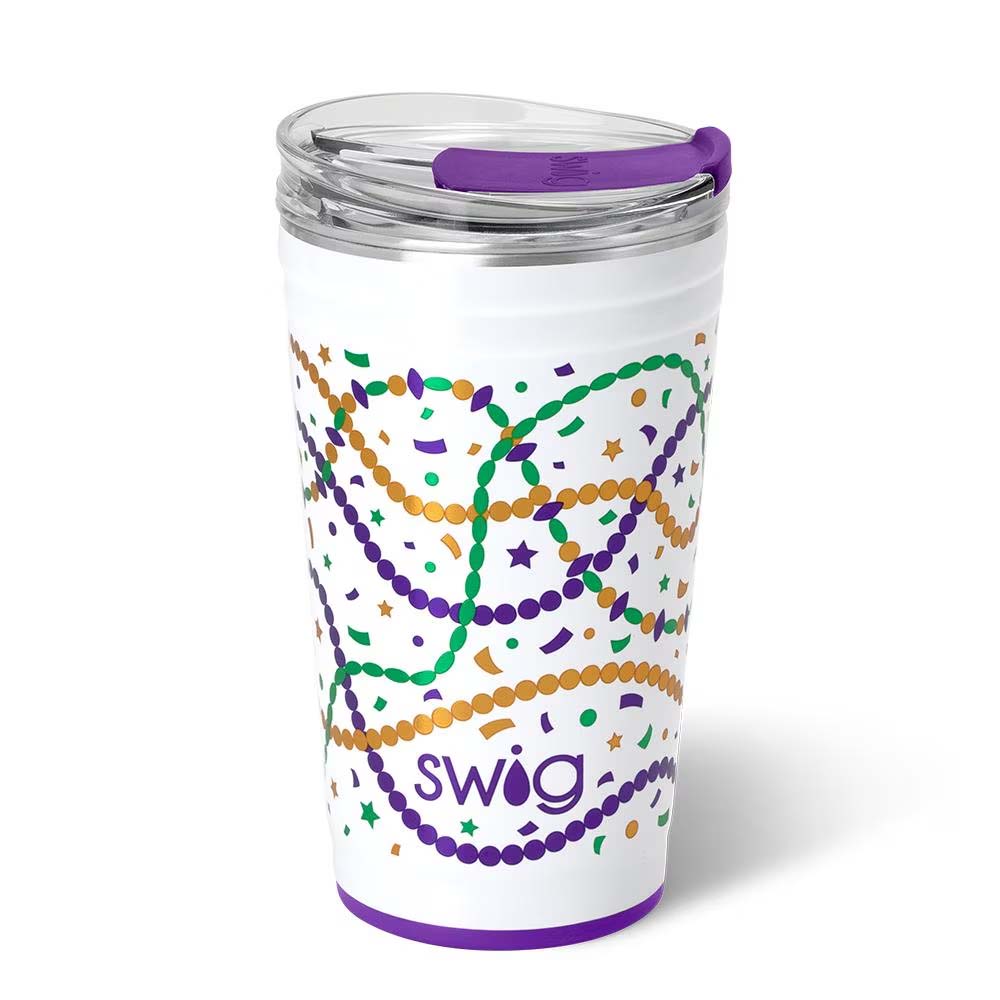 Mardi Gras Swig Party Cup 24oz