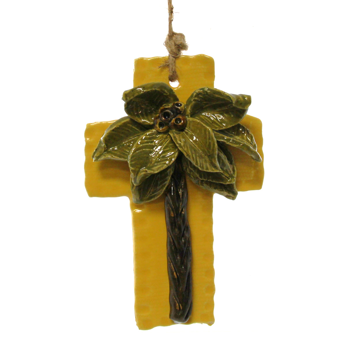 Kimberly Lang's Original Hurricane Cross, Yellow with brown berries, Medium