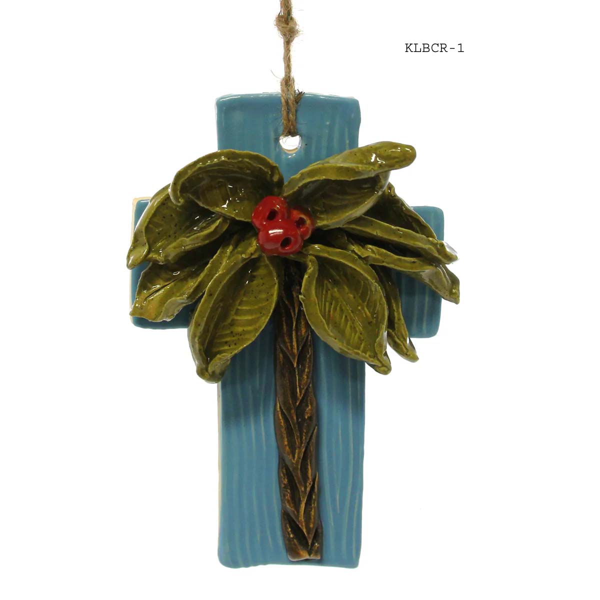 Kimberly Lang's Original Cross, Blue w/red berries, Medium