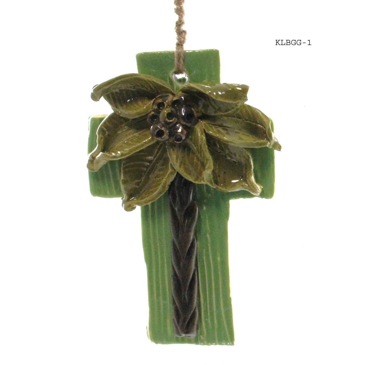 Kimberly Lang's Original Cross, Green w/brown berries, Medium