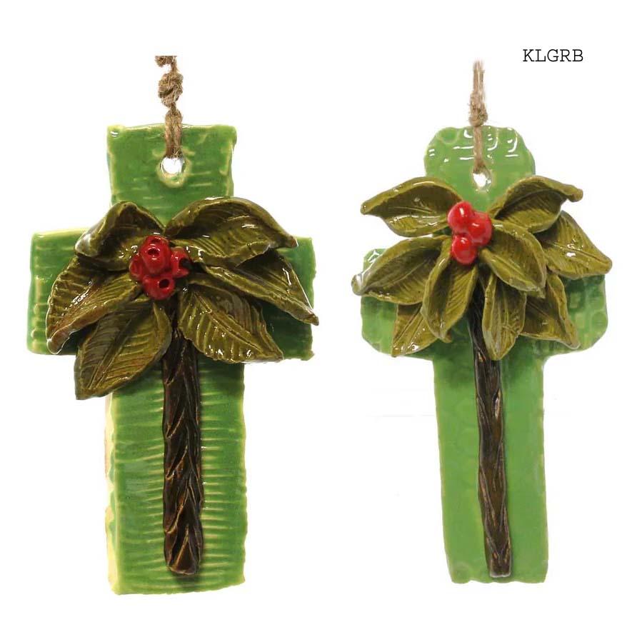 Kimberly Lang's Original Cross, Green w/red berries, Medium