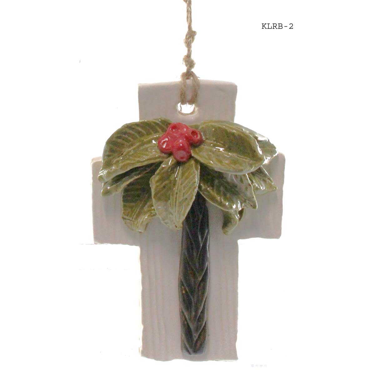 Kimberly Lang's Original Hurricane Cross, White w/red berries