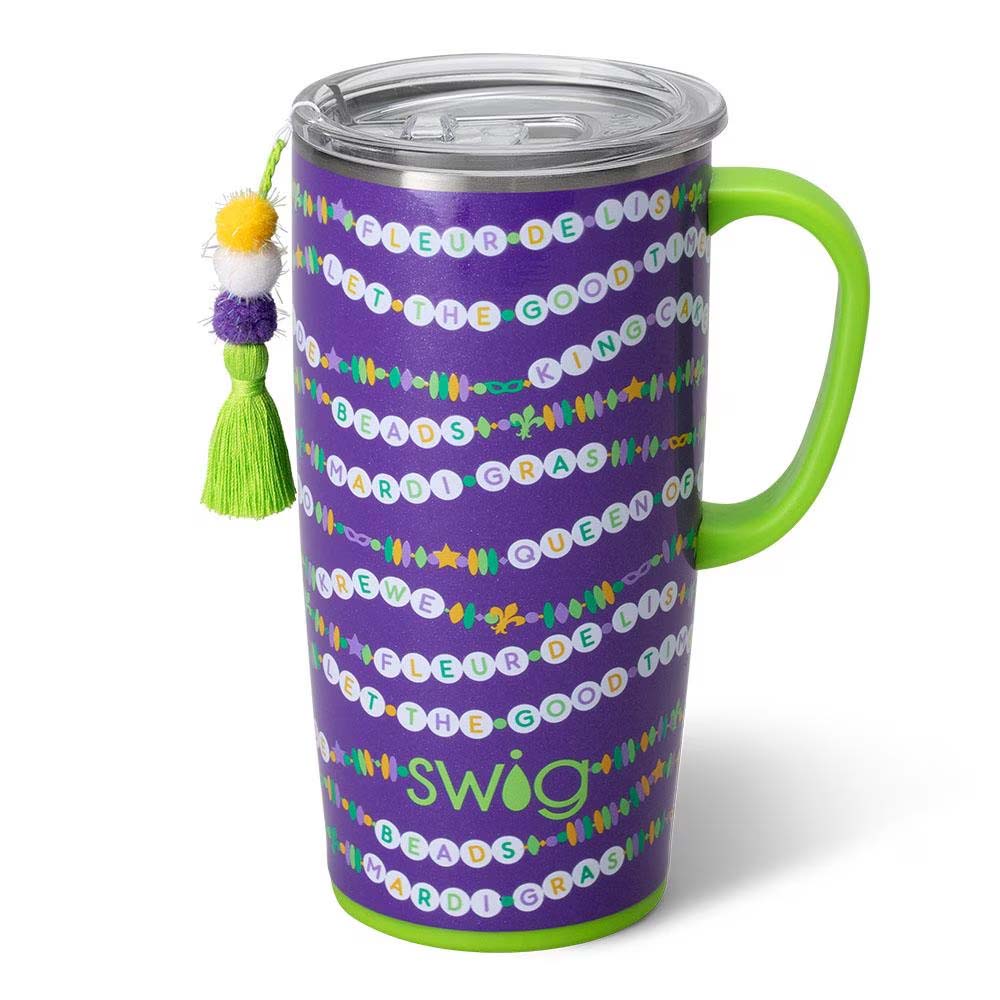 Mardi Gras Swig Travel Mug 22oz